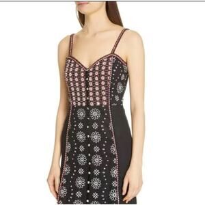 Veronica Beard black Giuliana Beaded Linen Dress size 6 ( small)